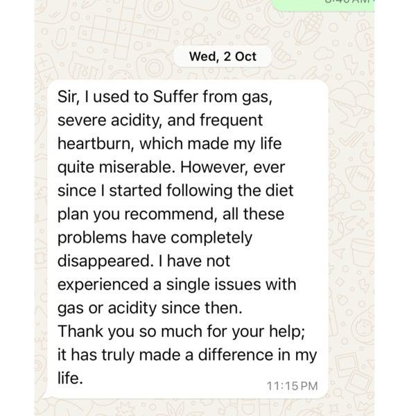 Real WhatsApp accountability check-in from a client